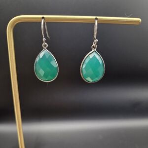 Silver and Onyx Teardrop Earrings